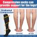 Laite Hebe Compression Socks - 4 Pairs for Women & Men - Best Support for Nurses, Running & Athletic - Black/White/Grey/Navy - Small/Medium - Buy Online on SooperMarket.com