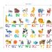 Decowall Colourful Animal Alphabet ABC Kids Wall Stickers - Panda Giraffe Zoo Learning Letter Decals for Nursery & Bedroom - Buy Online on SooperMarket.com
