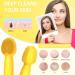 Sonic Facial Cleansing Brush - Waterproof Rechargeable Silicone Face Scrubber for Men & Women - Portable Electric Exfoliating Massager - Yellow - Buy Online on SooperMarket.com