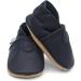 Dotty Fish Soft Leather Baby Shoes for Boys | Non-Slip Suede Soles | Smart Navy | 0-6 Months - 4-5 Years - Buy Online on SooperMarket.com