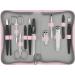 Solingen Manik r Set 12 Party - nail set men and women with everything you need for the manicure and pedicure in high -quality synthetic leather etui pink