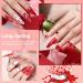 Modelones 12Pcs Dip Powder Nail Kit Valentine's Day Set - Red White Glitters Dipping Powder System with Base & Top Coat Activator - French Nail Art Manicure Tools - Buy Online on SooperMarket.com