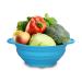 Jovilife Collapsible SiliconelSalad Bowl 64oz Camping Bowl Outdoor Hiking Travel Durable Bowl for Storage and Mixing Food-Grade Silicone Food Storage Container 1 Pack (Blue)