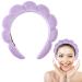 WLLHYF Spa Headbands Washing Face Hairband Facial Makeup Removal Hair Band Terry Cloth Headband Skincare Hair Hoops Sponge Bubble Fabric Valentine's Day Hair Wrap for Women Girls Shower Sports Purple