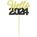 30 Pcs Glitter Happy New Year Cupcake Toppers 2024 Gold Black Cupcake topper Cheers to 2024 Cake Picks for New Years Eve Party Decoration (Hello) - Buy Online on SooperMarket.com