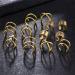 Diarypiece 12 Pcs Retro Advanced Sense Ear Bone Clip Without Pierced Metal Ear Cuff Jewelry Metal alloy - Buy Online on SooperMarket.com