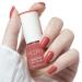 TBeautfave Coral Nail Polish Quick Dry Nail Polish Long Lasting Nail Varnish Pastel Nail Polish Non-Toxic Water Based Formula Breathable Nail Polish for Home DIY Nail Art BeanPaste
