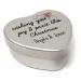 Personalised Mini Heart Shaped Tin Wishing Joy & Peace this Christmas Xmas Card Alternative Gift Filled with Mini Mints