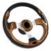 MOTAFAR 12.4" Boat Steering Wheel with 3/4 Tapered Shaft, Anti-Slip PU Carbon Fiber Steering Wheel for Seastar and Verad, etc. for Marine Boats, Vessels, Yacht, Pontoon Boat(5156-Brown)