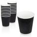 Fit Meal Prep 50 Pack Disposable Hot Cups - 12oz Black Double Wall Insulated Ripple Sleeves To Go Coffee Cups - Kraft Hot Beverage for Chocolate Tea and Cocoa Drinks - Sturdy and Eco Friendly 50 8 oz