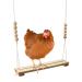 Chicken Swing Toy for Coop Natural Safe Wooden Accessories Handmade in USA! Large Durable Perch Ladder for Poultry Run Rooster Hens Chicks Pet Parrots Macaw Entertainment Stress Relief for Birds