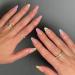 MISUD Short Round Press on Nails Oval Fake Nails Glossy Glue on Nails Colorful French Tip Acrylic Nails Summer Artificial Nails Rainbow Edge Stick on False Nails with Design 24 pcs 01003Multi-colored