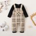 Puseky Baby Boy 3-6 Months Black Romper with Plaid Suspenders Overall Pants - Buy Online on SooperMarket.com