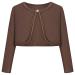 BONNY BILLY Girls Cardigan Long Sleeve Knitted Cotton Bolero Shrug Kids Clothing 7-8 Years Coffee