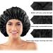 Adjustable Double Layer Satin Bonnet for Women - Large Silk Sleep Cap for Curly Natural Hair (Black) - Buy Online on SooperMarket.com