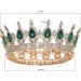 FORSEVEN Queen Crown Rhinestone Wedding Tiara | Crystal Bridal Princess Crown for Women - Gold and Green | Costume Party Hair Accessory - Buy Online on SooperMarket.com
