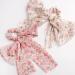 2PCS Floral Hair Scarf with Ribbon Bow for Women and Girls - Silk Long Tails Scrunchy Elastics Ponytail Holder - Buy Online on SooperMarket.com