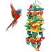 MQUPIN Chewing Large Parrot Toys Bird Toys for Cockatoos African Grey Macaws and Amazon Parrots Multicolored Natural Wooden Block Toy for Climbing Chewing Unraveling and Preening(21.3" X 5.1") M-22inch