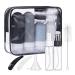 Silicone travel bottles mezzar 16 pieces of travel bottles to fill Set Travel Bottles for shampoo lotion rinse shower gel travel shampoo container BPA-free practical travel bottles (black)