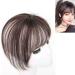 ANGGREK Dark Brown Bangs Hair Clip Lifelike Refine Facial Contour Air Bangs 3D Real Human Hair Bangs Clip in Hair Extensions for Women Girls Daily Wear