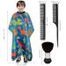 Kids Haircut Cape & Neck Duster Brush Set | Adjustable Blue Dinosaur Barber Cape for Kids - Buy Online on SooperMarket.com