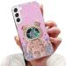 Tivenfezk Nadoli for Samsung Galaxy S21 Plus Treibsand B r Astronaut Hidden Stand Shell caricature glitter astronaut stand soft silicone bling cell phone case transparent protective cover samsung galaxy s21 plus pink