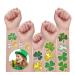 Partywind 64 PCS St Patrick's Day Temporary Tattoos  Metallic Glitter Shamrock Face Stickers for Saint Patrick's Day Decorations Party Favors  Irish Shamrock Decor for Women  Men  Kids (2 Sheets)