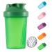 KANGSIT Protein Shaker Bottle with Stainless Steel Mixing Ball BPA- and DEHP-free Leakproof Flip On Lid- Protein & Supplement Shaker Bottle 400ml (Green)