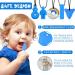 5Pcs Sensory Chew Necklace Blue Teether Chew Toys for Autistic Children | Anxiety Biting Needs Silicone Chewy Teether Toy - Food Grade Silicone for Kids Teething - Buy Online on SooperMarket.com