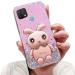 Tivenfezk Nadoli for Oppo Realme C21 Hase Hidden Stand Shell caricature glitter rabbits stand Soft silicone bling cell phone case transparent protective cover Oppo realme c21 pink