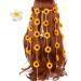 Flower Headband Hippie Sunflower Hairband Floral Crown Bohemian Hair Band Women Girls Boho Hair Hoop Headdress Headwear Headpiece Party Decoration Cosplay Costume Cute Handmade Hair Accessories Yellow Yellow Style