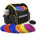 Disc Golf Set with Bag - 12 PCS Flying Disc Golf Discs for Beginner with Putter, Midrange, Driver | Portable Disc Golf Backpack Holds 28+ Discs Free Stand Bag Design for Convenient Use Yellow