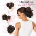 Reecho 23 cm Short Curly Ponytail Hair Extension - Chestnut Brown with Golden Highlights | Clip-In Ponytail Hair Parts for Volume & Style - Buy Online on SooperMarket.com