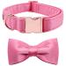 Lionet Paw's dog collar with fly - comfortable silk pink dog collar with removable fly for large dogs neck 40-60cm l (1 Pack) peach
