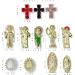 24pcs Religious Nail Charms Kit - San Judas Virgin Mary Cross 3D Nail Gems in Gold and Silver - Buddha Charms and Rhinestones for Nail Art - Buy Online on SooperMarket.com
