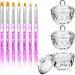 10 Piece Nail Design Manicure Care Tools + 3 Piece Clear Dappen Dish Cup + 7 Piece Acrylic Nail Brush Set for DIY Nail Art - Perfect for Christmas & Halloween Gifts - Buy Online on SooperMarket.com