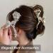 2Pcs Metallic Rose Hair Claw Clips - Medium Size Elegant Floral Barrettes for Women with Thick or Thin Hair - Strong Hold and Stylish Hair Accessory - Buy Online on SooperMarket.com