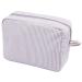 Seersucker Cosmetic Bag, Large Makeup Pouch Travel Toiletry Case with Zipper Closure Seersucker Cosmetic Organizer for Women Girls, Purple
