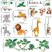 DECOWALL DSL-8069 Jungle Animals Cartoon Wall Stickers - Safari Decals for Nursery & Kids Room Wall Decor - Buy Online on SooperMarket.com