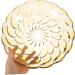 Cabilock Petal Embossed Fruit Bowl Decor Flatware Circle Tray Plates Hotel Dried Fruits Plate Snack 27X27X6.3CM Yellow - Buy Online on SooperMarket.com