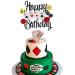 Arthsdite 1Pc Casino Cake Topper Poker Game Chips Player Happy Birthday Cake Pick Decorations for Las Vegas Casino Night Theme Birthday Party Supplies