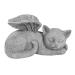 Qcwwy Pet Memorial Statue Angel Pet Memorial Grave Marker Tribute Statue Resin Sleeping Pet Angel Garden Sculpture for Pet Memorial Gravestone Ornament (Angel Cat)