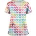 TUNUSKAT Women's Short Sleeve Hand Print Scrubs - Summer Nursing Uniform Blouse (XX-Large, Multicolor) - Buy Online on SooperMarket.com