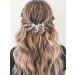 KOMUNJ Silver Bride Headband Crystal Bridal Hair Accessories Crystal Headpieces Flower Headband Bridal Hair Pieces Pearl Hair Accessories for Women and Girls (Silver) - Buy Online on SooperMarket.com