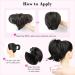 REECHO Hair Bun Claw Clip Messy Bun Hair Piece Short Ponytail Extension with Bendable Metal Wire Fake Bun Hair Pieces for Women - Dark Brown - Buy Online on SooperMarket.com