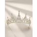 SweetV Gold Tiara Crown for Wedding, Quinceanera, Prom - Iridescent Crystal Hair Accessories for Women and Girls - Buy Online on SooperMarket.com