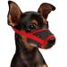 Wllhyf muzzle for dogs soft nylon muzzle breathable muzzle for pets biting antibells and chewing comfortable muzzle made of soft mesh adjustable straps for small dogs (red m) B-red