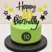 Happy 10th Birthday Cake Topper - Glittery 10 Years Party Decoration Black - Perfect for Cakes & Cupcakes! - Buy Online on SooperMarket.com