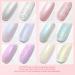 RARJSM Pearl Gel Nail Polish Set - 6 Colors Pearlescent Shell Glitter | White Gold Pink Green Purple Shimmer | Mermaid Nail Gel Soak Off | DIY Manicure with Swirl Thread Effect | LED UV Curing Required - Buy Online on SooperMarket.com