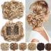 Short Combs Messy Curly Wavy Hair Extensions Bun Piece Up Do Drawstring Ponytail Clip in Comb Hair Extensions Chignon Wind Red
